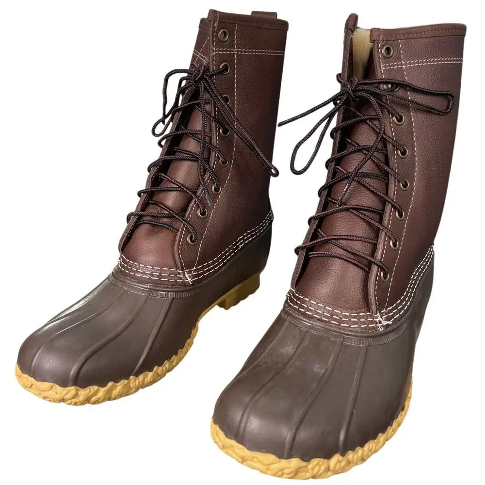 NWOT L.L. Bean Women’s Brown Shearling Lined Hunting Duck Boots Size 8